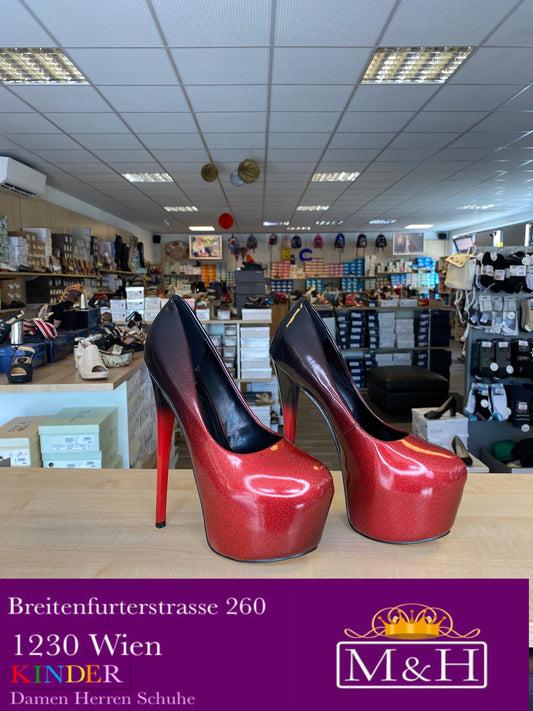 High Heels rot schwarz, 6678-A2